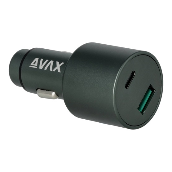 AVAX CC665B CARLY+ USB A + Type C 83W autós töltő fekete AVAX CC665B CARLY+ USB A + Type C 83W autós töltő fekete