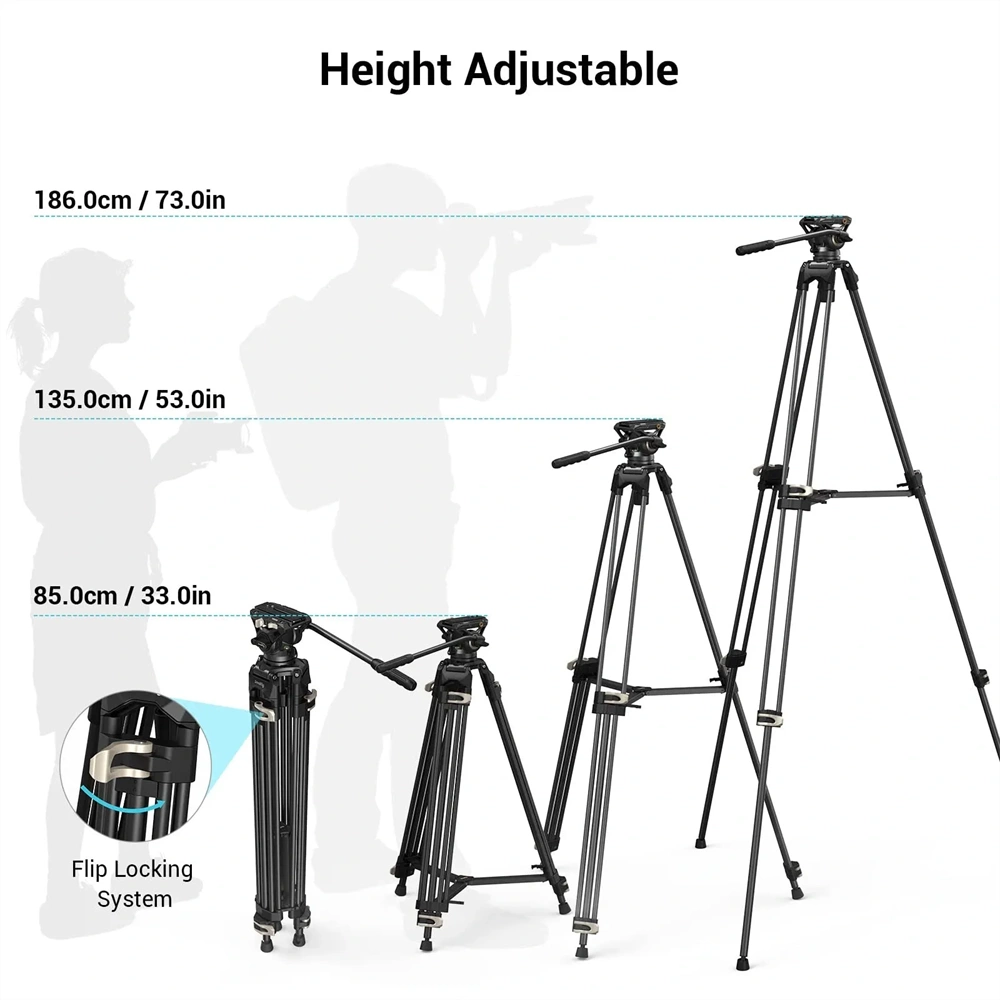 SMALLRIG AD-01 3751 Heavy-Duty Fluid Head Tripod