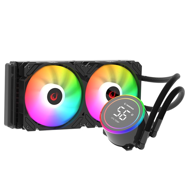 Rampage CPU Water Cooler  HELIOS C15 23dB max.  2x12cm  A-RGB LED  fekete