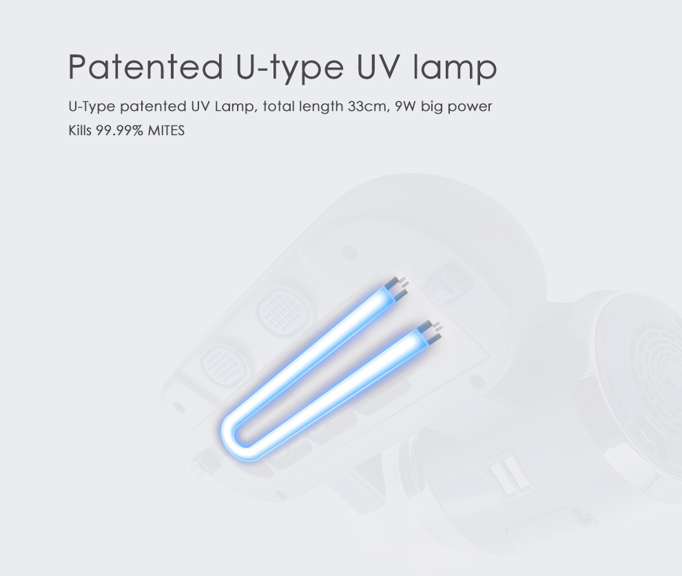 Mamibot vezeték nélküli kézi UV, atkaírtó porszívó, Dust Mite Vacuum Cleaner UVlite 200, kék