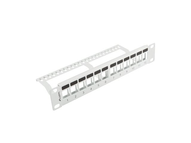 Lanberg patch panel blank 12 port 1U 10" szürke (PPKS-9112-S)