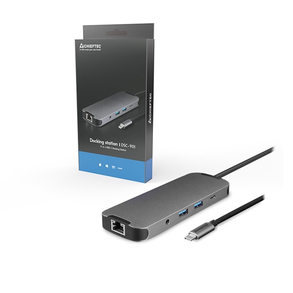 Chieftec 9 az 1-ben USB-C PD 80W dokkolóállomás