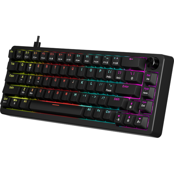 BILL MARVO Arma 67 vezetékes gaming billentyűzet - Fekete - US /TNT Peach linear/