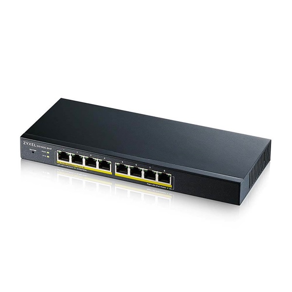 ZyXEL GS1900-8HP v3 8port GbE LAN PoE (70W) smart menedzselhető switch (GS1900-8HP-EU0103F)