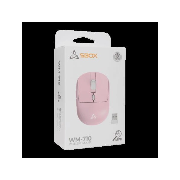 SBOX WM-710P 1200-3200pi  6D Vezeték nélküli egér Pink 