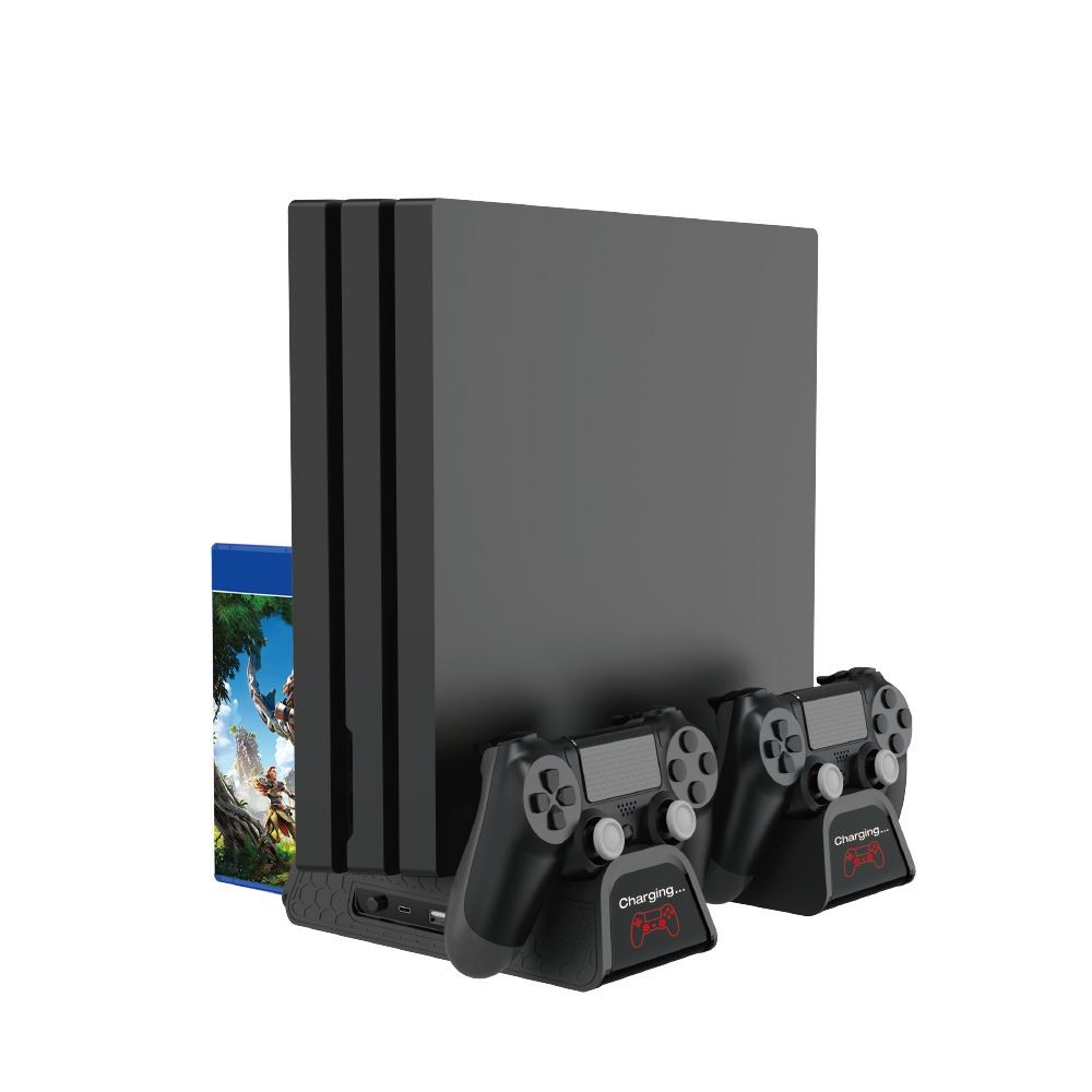 FroggieX Cooling Charging Stand & Storage PS4 hűtő + dupla töltő állvány + játék tartó fekete (FX-P4-C3-B)