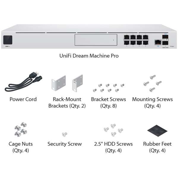 Ubiquiti UniFi Dream Machine PRO 8xGbE LAN 1xSFP 1xSFP+ 19" 1U komplett (Switch, Tűzfal, Controller, VPN) hálózati eszkö