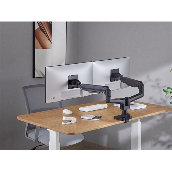 Equip  650182  17"-35"  2 monitor  dönthető  forgatható  Max.: 2x20kg Monitor Asztali konzol  fekete 