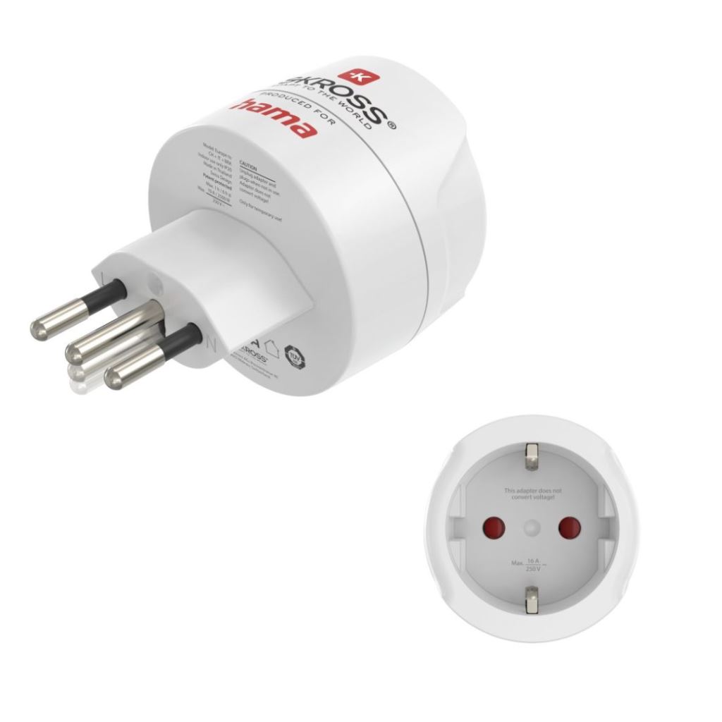 Hama utazóadapter EU-> Svájc, Olasz, Brazil (00223484)