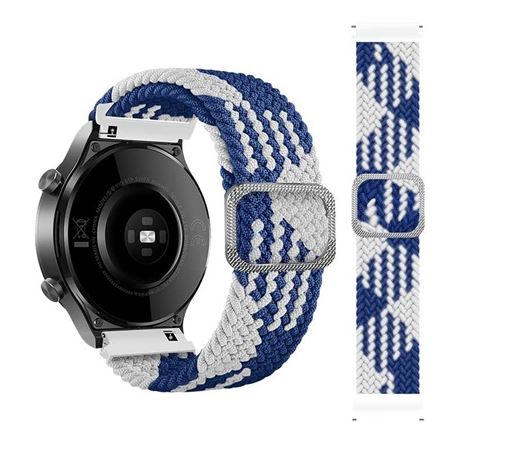 Mybandz állítható elasztikus szövet óraszíj 22mm kék-fehér (22SKU4105)