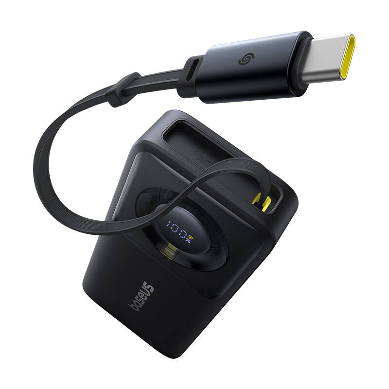 Baseus Free2Pull kábellel 10000mAh 30W powerbank Fekete 