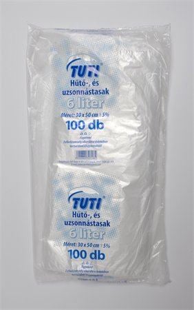 Hűtő és uzsonnástasak 6 l "Tuti" (100 db/csomag) Hűtő és uzsonnástasak 6 l "Tuti" (100 db/csomag)