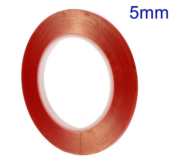 Ragasztó szalag, kétoldalas, plexi ablakhoz / érintőpanelhez (260°C hőálló, 5 mm széles, 33 m) Ragasztó szalag, kétoldalas, plexi ablakhoz / érintőpanelhez (260°C hőálló, 5 mm széles, 33 m)