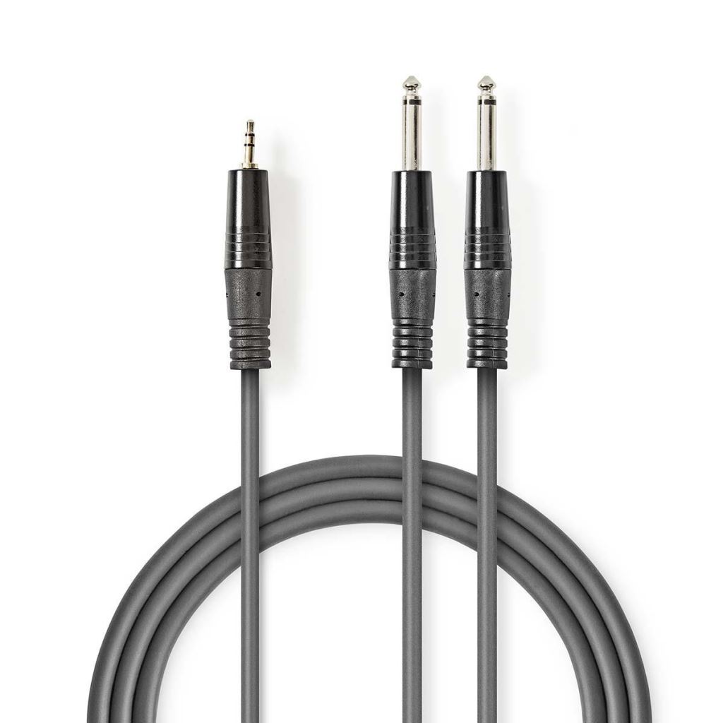 Nedis 2x 6.35 mm - 3.5mm audiokábel 3 m sötétszürke (COTH23200GY30) Nedis 2x 6.35 mm - 3.5mm audiokábel 3 m sötétszürke (COTH23200GY30)