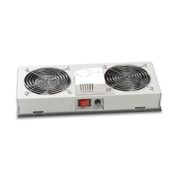 Lande 2 modulos ventilátor egység termosztáttal szürke (LN-FAN-THM-2FWMIP-LG)