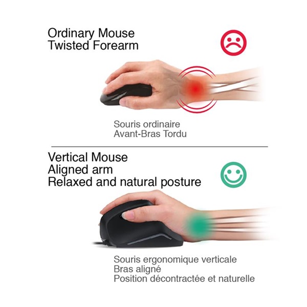 Advance VERTICAL PLUS MOUSE 1600 DPI 6 gomb ergonomikus Egér   fekete 