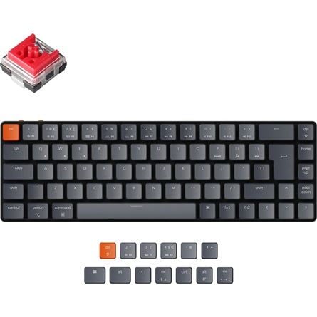 Keychron K7 ISO vezeték nélküli angol gaming Gateron Red mechanikus billentyűzet (K7-B1-UK)
