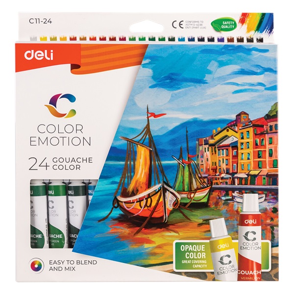Deli Color Emotion 12ml 24db/csomag akrilfestékkészlet Deli Color Emotion 12ml 24db/csomag akrilfestékkészlet