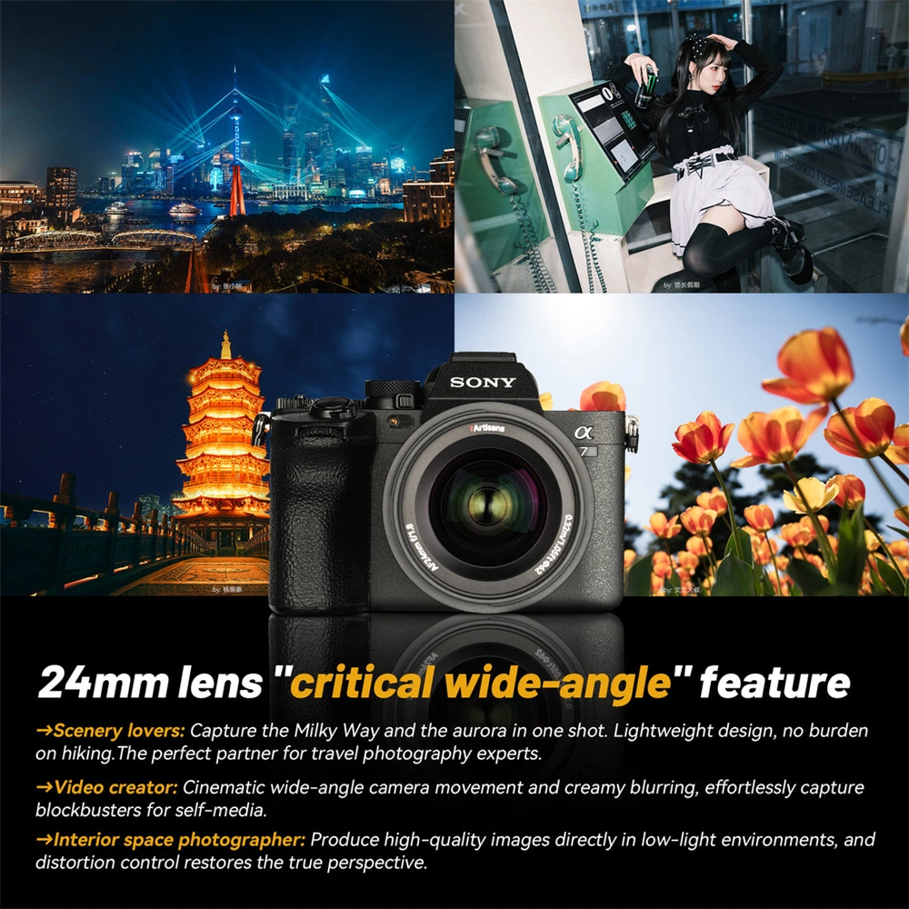7Artisans AF 24mm F1.8 autófókuszos (Sony-E) Full Frame (AF24F18B-E) objektív