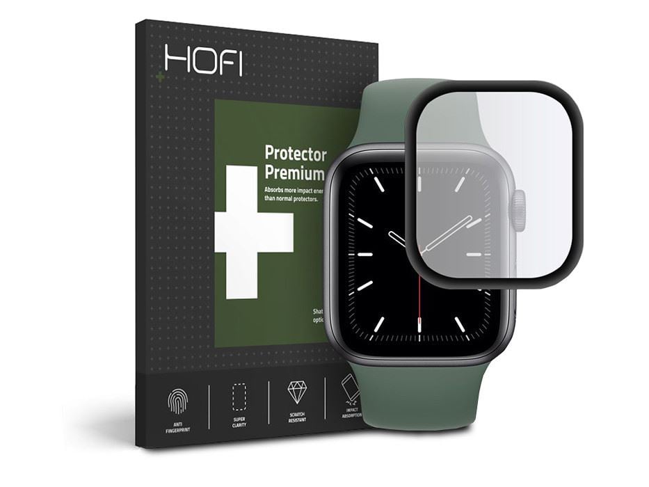 HOFI Hybrid Glass Apple Watch Series 4/5/6/SE (40mm) üveg képernyővédő fólia fekete kerettel (FN0013)