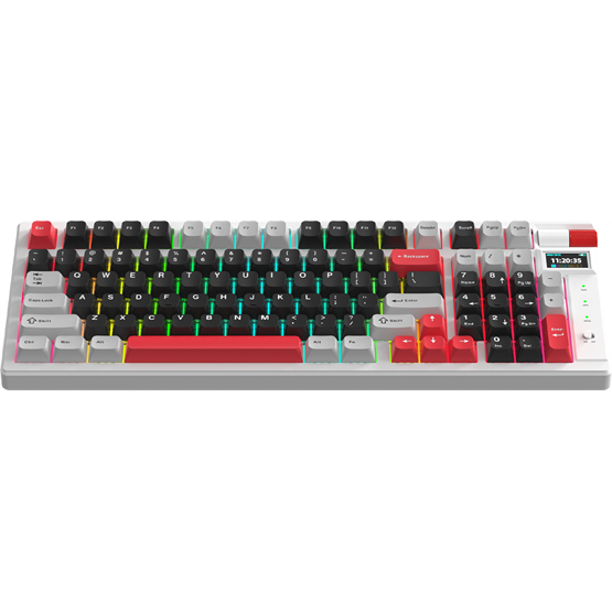 BILL MONKA Storm vezeték nélküli gaming billentyűzet - Fehér - US /MONKA Violet Linear/