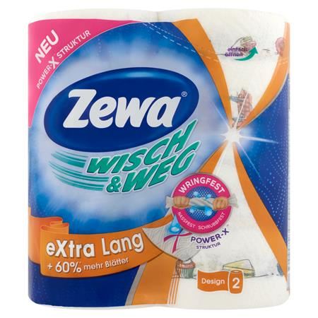 Zewa Wisch&Weg extra long háztartási papírtörlő, 2 rétegű 2db (42830) Zewa Wisch&Weg extra long háztartási papírtörlő, 2 rétegű 2db (42830)