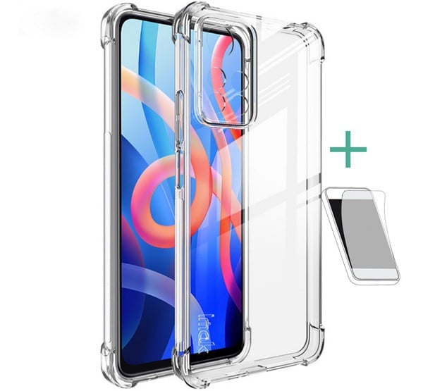 IMAK szilikon telefonvédő (közepesen ütésálló, légpárnás sarok + képernyővédő fólia) ÁTLÁTSZÓ [Xiaomi Redmi Note 11 Pro]