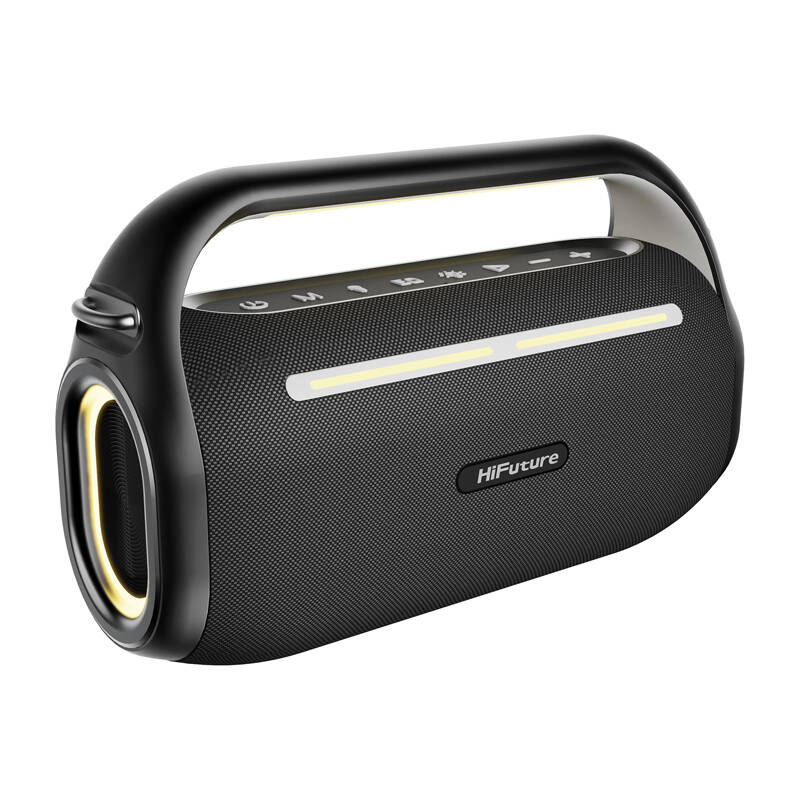 HiFuture Music Box 100 Bluetooth Hordozható hangszóró + 2 mikrofon Fekete