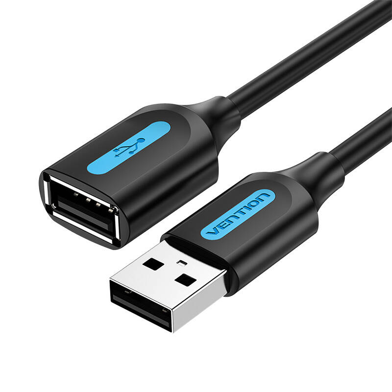 USB 2.0 male to female extension cable Vention CBIBD 0.5m Black PVC USB 2.0 male to female extension cable Vention CBIBD 0.5m Black PVC