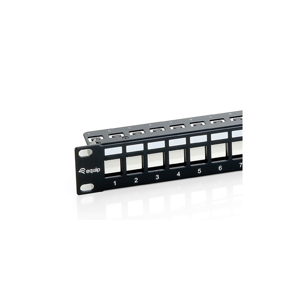 Equip  769124 24 port Cat6 1U  árnyékolt Keystone Patch Panel Fekete 
