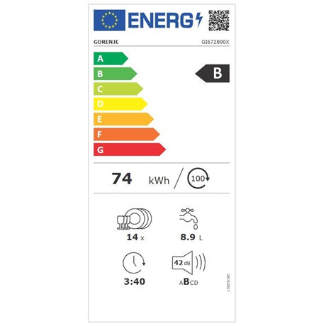 Gorenje GI672B90X Beépíthető 14 terítékes mosogatógép - B energiaosztály