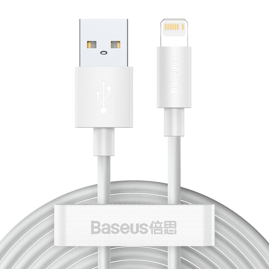 Baseus Simple Wisdom USB kábel Lightning, 2.4A, 1.5m, 2db, fehér (TZCALZJ-02) Baseus Simple Wisdom USB kábel Lightning, 2.4A, 1.5m, 2db, fehér (TZCALZJ-02)