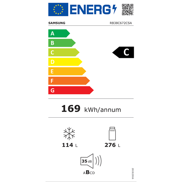 Samsung RB38C672CSA/EF alulfagyasztós hűtőszekrény