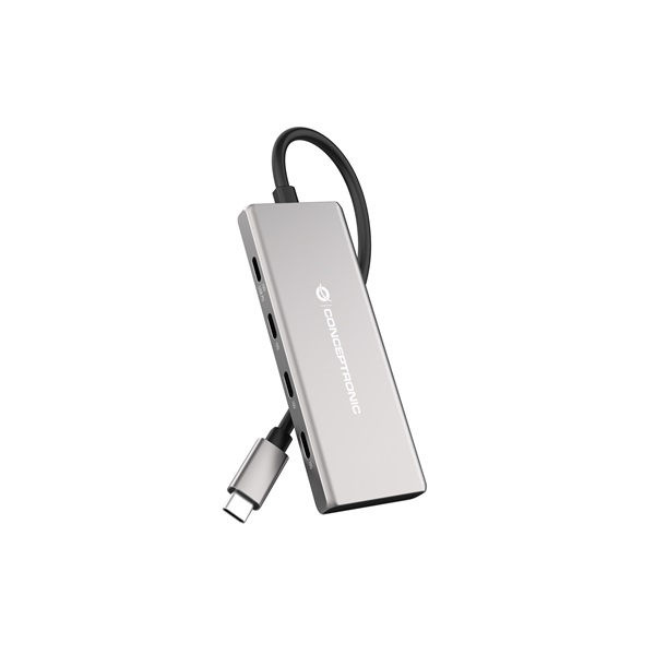 Conceptronic   HUBBIES17G  4 Port  USB-C to 4x USB-C+3x USB-A USB Hub Szürke 