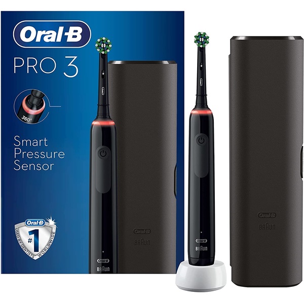 Oral-B Pro 3 3500 fekete elektromos fogkefe + utazótok Oral-B Pro 3 3500 fekete elektromos fogkefe + utazótok