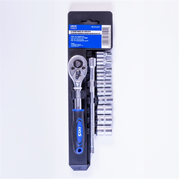 IRIS TOOLS SS-012-015 12 darabos dugókulcs készlet racsnis karral 1/4" IRIS TOOLS SS-012-015 12 darabos dugókulcs készlet racsnis karral 1/4"