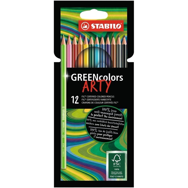Stabilo Green colors Arty 12db-os vegyes színű színes ceruza Stabilo Green colors Arty 12db-os vegyes színű színes ceruza