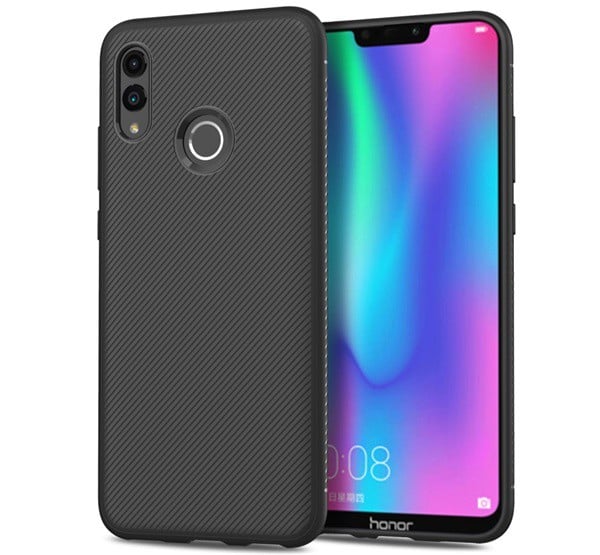 Szilikon telefonvédő (közepesen ütésálló, csíkos minta) FEKETE [Honor 10 Lite]