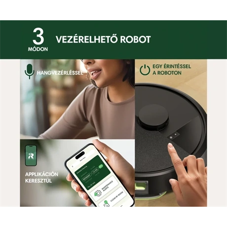 Irobot ROOMBA 105 COMBO + AUTOEMPTY DOCK BLACK Robotporszívó Fekete