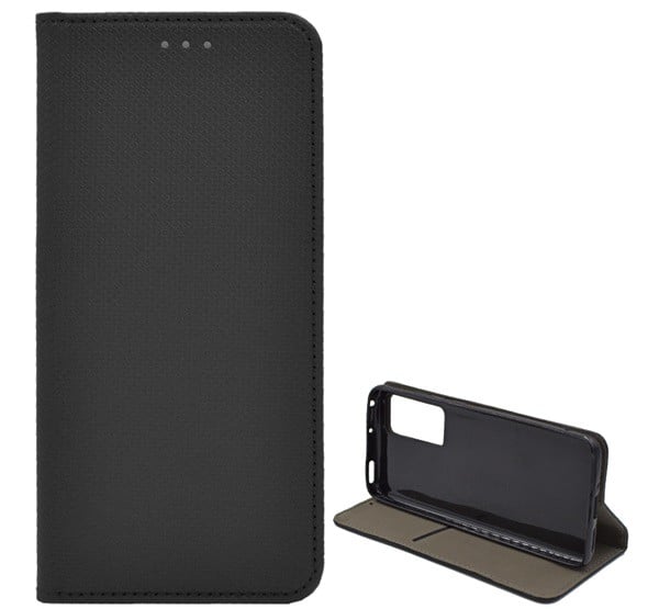 Tok álló, bőr hatású (FLIP, oldalra nyíló, asztali tartó funkció, rombusz minta) FEKETE [Xiaomi 12X]