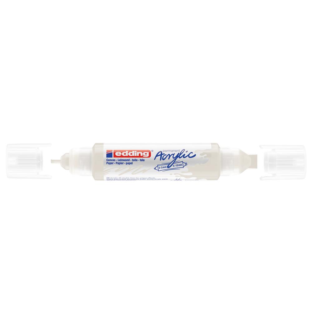 Edding Akril marker 2-3mm, és 5-10mm, 3D kétvégű  5400 fehér (7580247017)