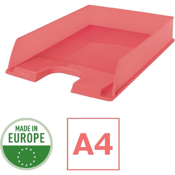 Esselte ColourBreeze áttetsző korall irattálca Esselte ColourBreeze áttetsző korall irattálca