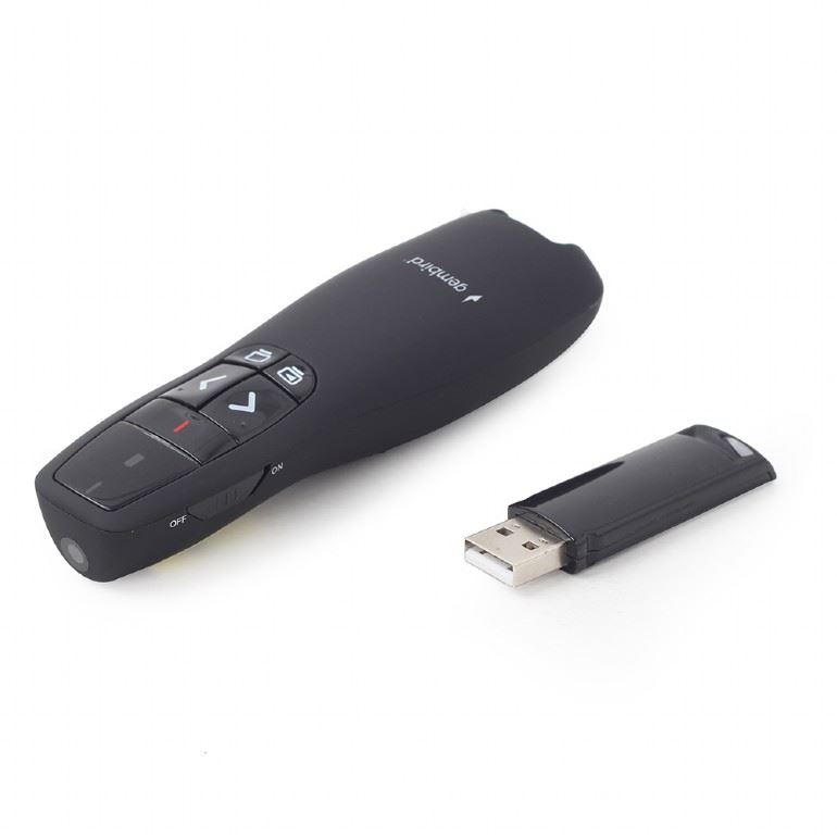 Gembird WP-L-12 Wireless Presenter Red Laser Fekete