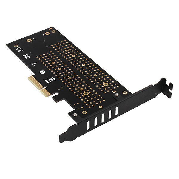 Axagon PCIE NVME+NGFF M.2 SSD adapter fekete (PCEM2-DC)