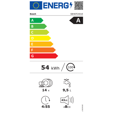 Bosch SBH6TCX01E MOSOGATÓGÉP BEÉPÍTHETŐ 14 TERÍTÉK INTEGRÁLT