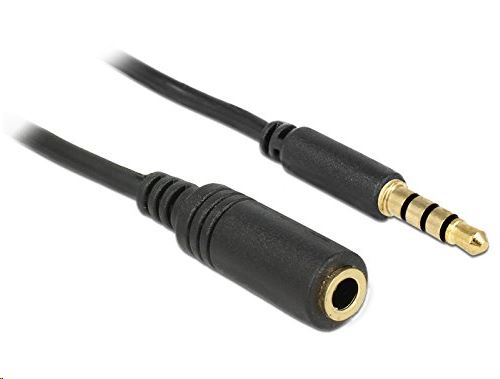 Delock 84668 sztereo Jack 3.5 mm apa / anya iPhone 4 pin hosszabbító kábel 3m
