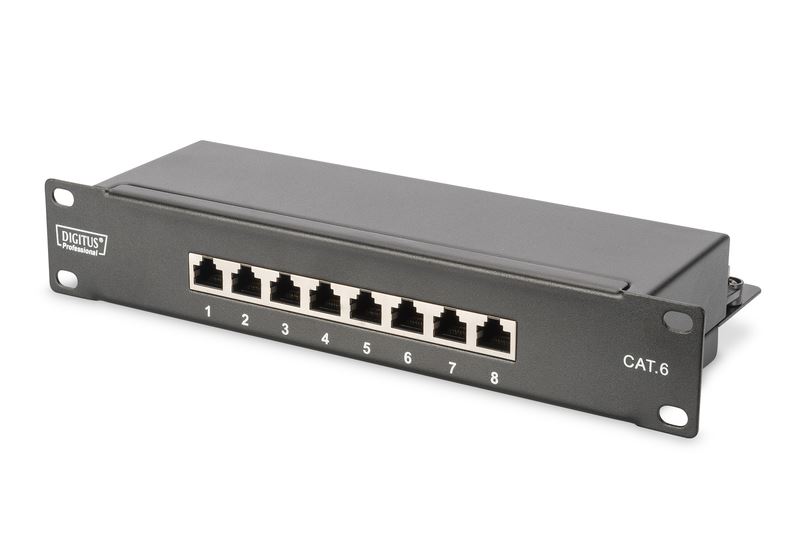 Digitus DN-91608S Class E patch panel 8 port 1U 10" CAT 6 árnyékolt