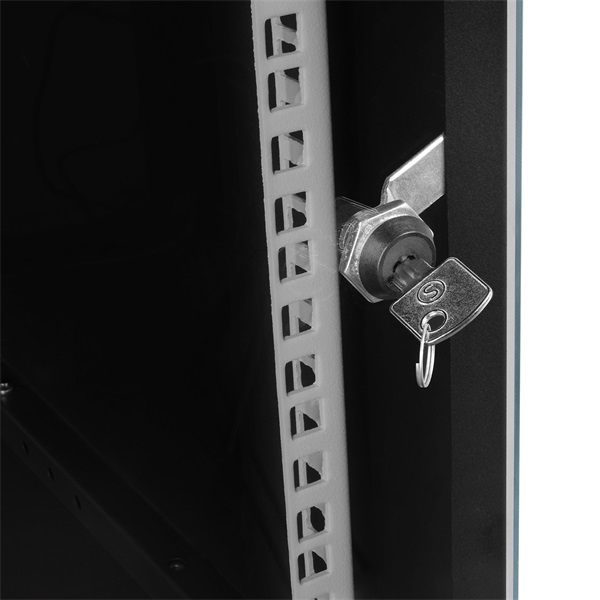 S-Link Rackszekrény  9U 19" fali kivitel  450x530x400mm  Flatpack Sötétszürke/fekete 