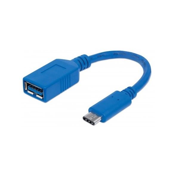 Manhattan USB 3.0 Type-A - USB 3.1 Type-C (USB-C) F/M 15cm kábel kék (353540) Manhattan USB 3.0 Type-A - USB 3.1 Type-C (USB-C) F/M 15cm kábel kék (353540)