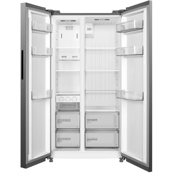 Midea MDRS710FGD46 Hűtő:349L Fagyasztó:206L No frost hűtőszekrény Side-by-side Inox